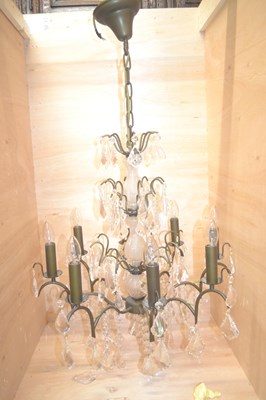 Lot 431 - A 20th Century chandelier set with glass...