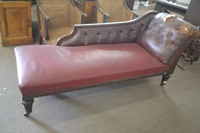 Lot 473 - An early Victorian mahogany framed and leather...