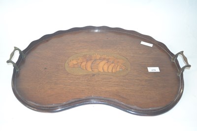 Lot 474 - A Georgian Revival kidney shaped serving tray...