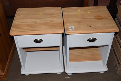 Lot 730 - Two painted pine bedside tables