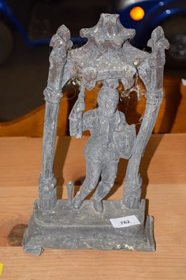 Lot 762 - A lead figure of an armoured knight under...