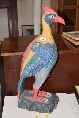 Lot 779 - A painted carved wooden figure of a condor