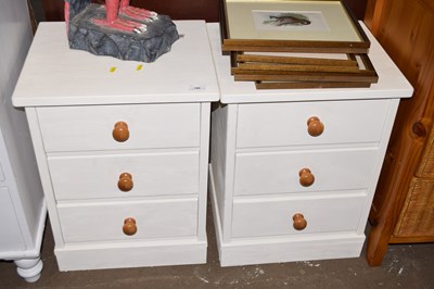 Lot 780 - Two white painted beside table units with...