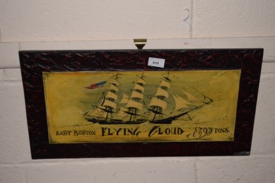 Lot 819 - A panel painted of East Boston Flying Cloud boat