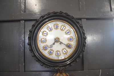 Lot 406 - 19th Century French porcelain faced wall clock...