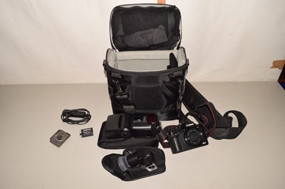Lot 55 - A Canon G5X (no charger); a Canon angle finder;...
