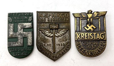 Lot 30 - Three Third Reich NSDAP Political tinnie...