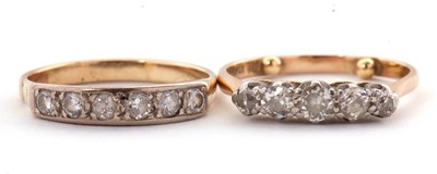 Lot 32 - Two diamond rings: to include a five stone...