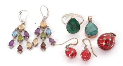 Lot 198 - A mixed group of gemset jewellery: to include...