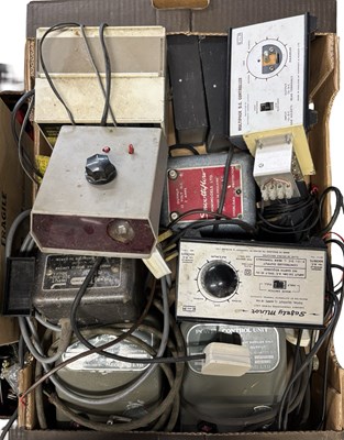 Lot 110 - One box of various model railway transformers...