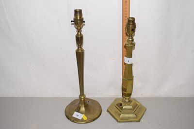 Lot 2 - Two brass table lamp bases