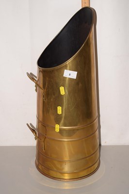 Lot 8 - A brass coal scuttle