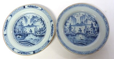 Lot 246 - Pair of 18th century English Delft Plates