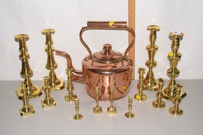 Lot 10 - Copper kettle together with a collection of...
