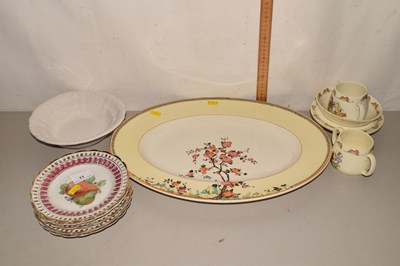Lot 11 - A large oval meat plate together with further...