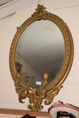 Lot 39 - A gilt wood girandole type wall mirror