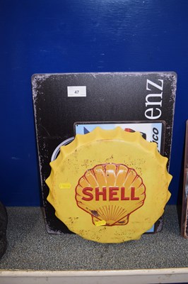 Lot 47 - Three reproduction auto related metal signs,...