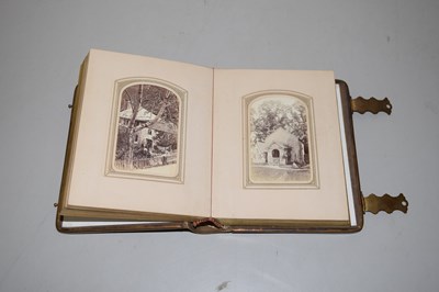 Lot 59 - Small Victorian photograph album containing...