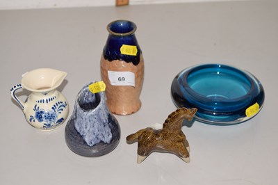 Lot 69 - Mixed Lot: Small Doulton vase, glass ashtray,...