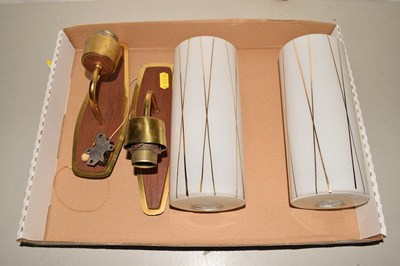 Lot 82 - A pair of vintage mid Century wall lights with...