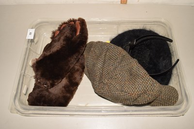 Lot 83 - A Tweed hat, fur gloves and a fur hat