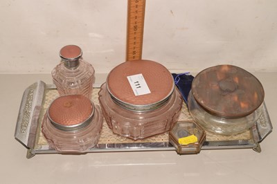 Lot 111 - A vintage dressing table set together with...