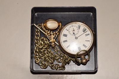 Lot 126 - Continental pocket watch with chain