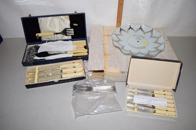 Lot 165 - Mixed Lot: Silver Wedding dish, assorted cased...