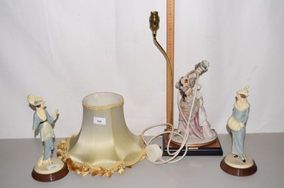 Lot 168 - A capodimonte table lamp and two further figures