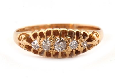Lot 3 - An early 20th century 18ct diamond ring, the...