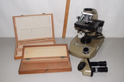Lot 197 - A Vickers electric binocular microscope...