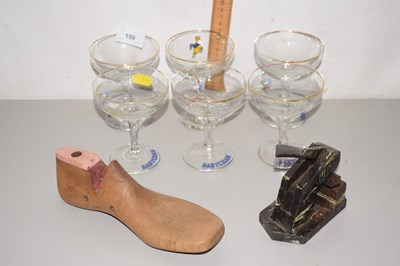 Lot 199 - A set of Babycham glasses, a desk embosser and...