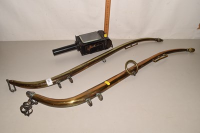 Lot 210 - Pair of Victorian brass horse hames and...