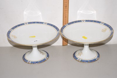 Lot 216 - A pair of Limoges gilt decorated tazza's