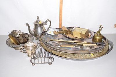 Lot 218 - Mixed Lot: Silver plated serving trays,...