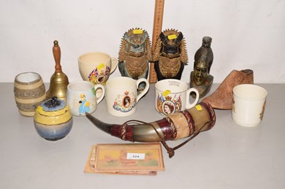 Lot 224 - Mixed Lot: Royal commemorative mugs, temple...