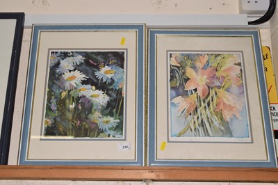 Lot 235 - A pair of floral prints, signed Theyeka