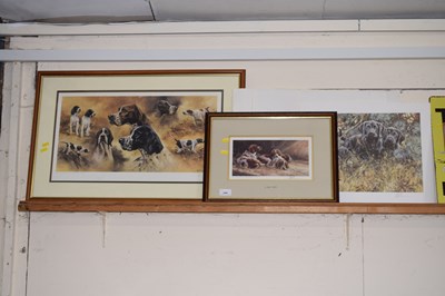 Lot 244 - Mick Cawston, framed prints of Pointer dogs,...