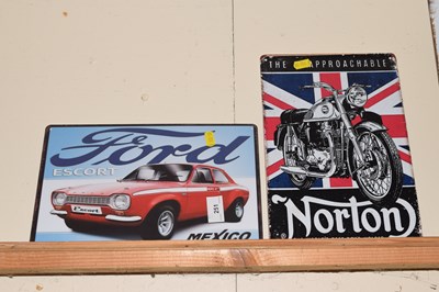 Lot 251 - Two reproduction metal motoring signs Norton...