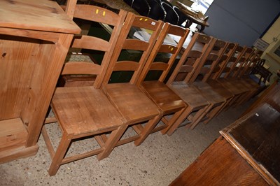 Lot 277 - A set of ten modern ladder back kitchen chairs