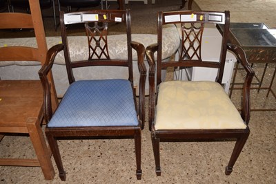 Lot 278 - A pair of Georgian revival carver chairs