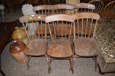 Lot 294 - Set of six stick back chairs