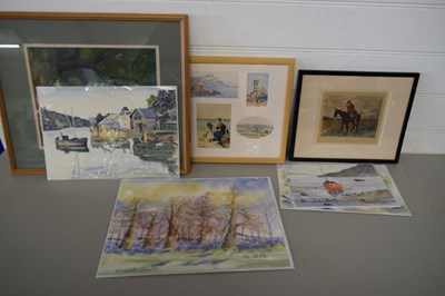 Lot 6 - MIXED LOT OF WATERCOLOURS BOTH FRAMED AND LOOSE