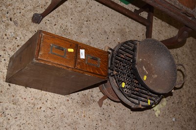 Lot 321 - Small iron pot-bellied barbecue together with...