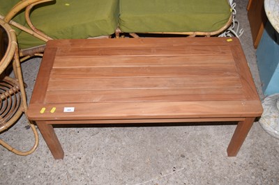Lot 325 - A hardwood slatted coffee or garden table