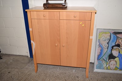 Lot 325A - Modern light wood finish two door, two drawer...