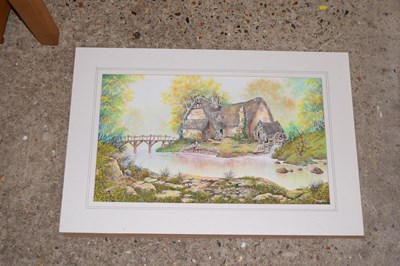 Lot 347 - B Attayward study of a thatched water mill,...