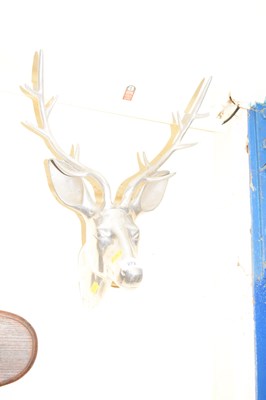 Lot 272 - A modern metal stags head wall ornament or hat...