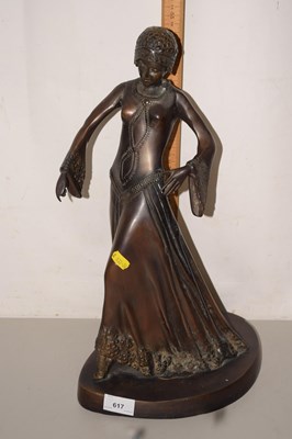 Lot 617 - Cast metal Art Nouveau styled lady