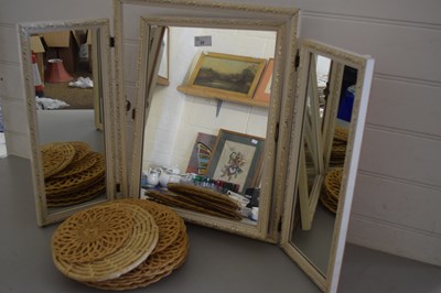 Lot 23 - TRIPLE DRESSING TABLE MIRROR AND A QUANTITY OF...